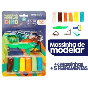 Imagem de Kit Massa de Modelar Dino - Blister - Massinha e Ferramentas - Leonora