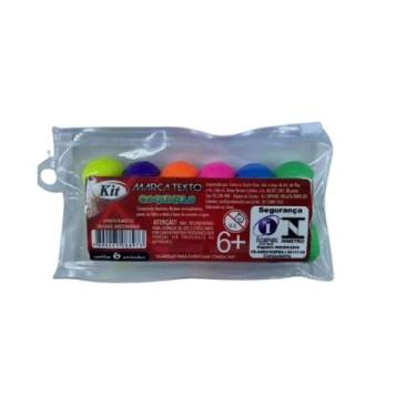 Imagem de Marca Texto Cogumelo Kit Contém 6 Unidades Cores Neon