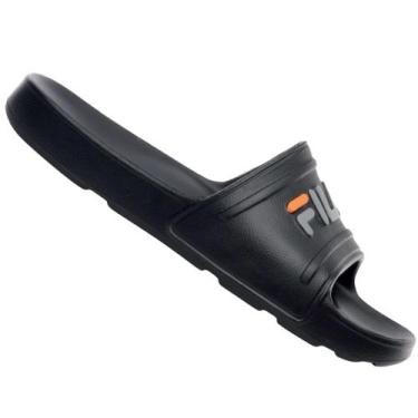 Imagem de Chinelo Fila Sleek Slide Masculino, Preto, Prata, 38
