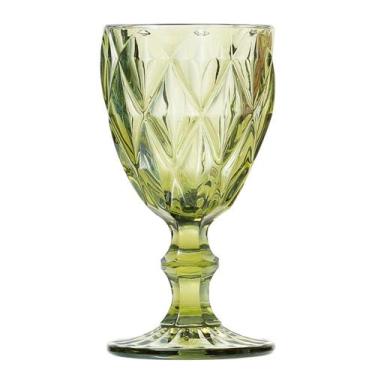 Imagem de Taça de Vidro para Água Diamante 300ml Verde - Class Home