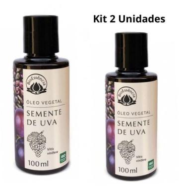 Imagem de Óleo Vegetal Semente de Uva 100ml  Bioessência, Kit 2 Unid. Semet.Uva 