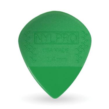 Imagem de Kit 25 Palhetas Nylon 1.4mm Nylpro Plus 3NPP7-25 Textura Dupla Fibra de Vidro Verde D'Addario