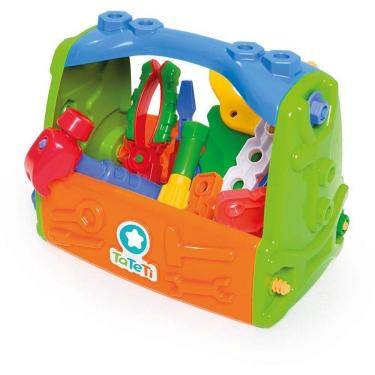 Imagem de Kit Caixa de Ferramentas Completa Brincando de Profissões Brinquedo Educativo com Serrote com Som
