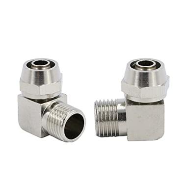 Imagem de 2pcs. PL. Série peças pneumáticas Tubos de torção rápida encaixes de cobre níquel banhado porca de cotovelo porcas de ar conector de mangueira de compressores YYDFPIIA (Color : PL10-01)