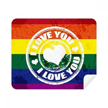 Imagem de Pano de limpeza de tela Love LGBT Rainbow Postmark 2 peças tecido de camurça