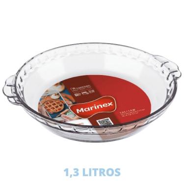 Imagem de Travessa de Vidro Forma Filetada 1,3L Doces Torta Marinex