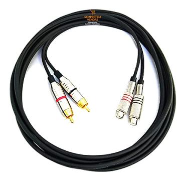 Imagem de Cabo de Áudio Extensor Blindado RCA Macho Duplo RCA Fêmea Duplo Profissiomal 7 Metros