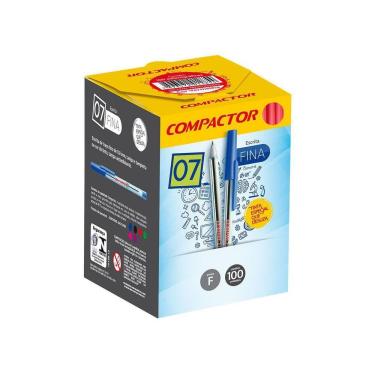 Imagem de Caneta Esferográfica 07 100 Unidades Compactor - Vermelha