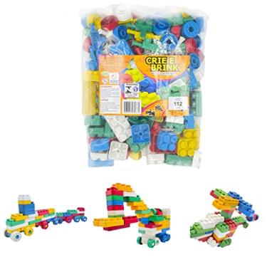 Imagem de Kit Com 112 Peças Blocos De Montar Crie e Brink Colors original - Gravo Brink