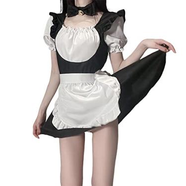 Imagem de Temptshow Ladies Maid Outfit Japanese Anime Cosplay Lace Sexy French Maid Lingerie Set (Lolita)