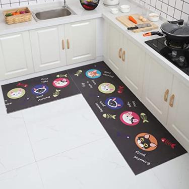 Imagem de Tapete de cozinha Tapetes de conforto 1 peça de couro à prova d'água à prova de óleo conjunto de tapete antiderrapante antiderrapante tapete acolchoado antifadiga 40 x 60 cm