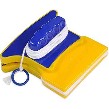 Imagem de KAPBOM Limpa Vidros Magnético Dupla Face Rodo Mágico Com Super Ímã - Double sided Glass Cleaner (Amarela)
