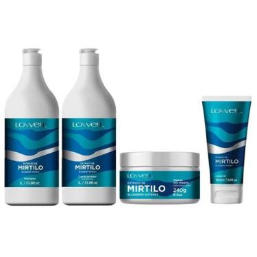 Imagem de Kit Extrato De Mirtilo Shampoo 1 Lt + Condicionador 1 Lt + Máscara 240