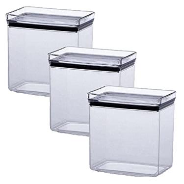 Imagem de Jogo 3 Potes Herméticos Lumini Retangulares - 1300 ml - Paramount