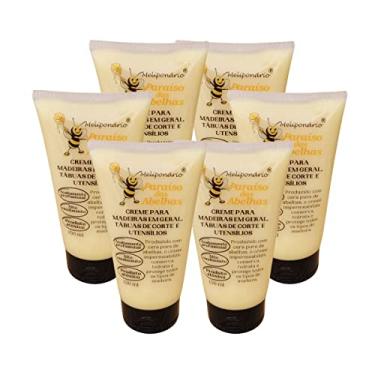 Imagem de Creme de Cera de Abelha com Óleo Mineral grau USP para proteção de Madeiras - Tábuas de Corte Carne e Bambu - Kit com 06 unidades