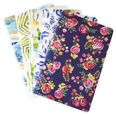 Imagem de Bloom Agenda diária Conjunto de notebook de campo (3,5" x 5,5) – Pacote com 5 – Livros de lembrete com forro de tamanho de bolso/mini diários de viagem em diversas estampas – Pequenos blocos com capa macia flexível