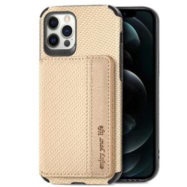 Imagem de ZiEuooo Capa protetora para Samsung Galaxy Note 20 M23 M33 M53 M62 F62 5G Pop Cool Suporte de cartão TPU Capa de telefone magnética exclusiva com textura de fibra (cáqui, nota 20 Ultra)