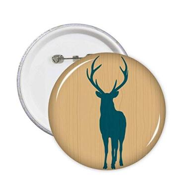 Imagem de Alfinetes de grão de madeira azul de veado com emblema de botão para decoração 5 peças