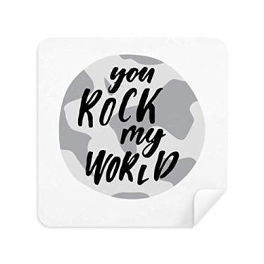 Imagem de DIYthinker You Rock My World Quote Style Pano de limpeza de tela tecido de camurça 2 peças