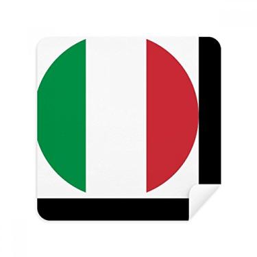 Imagem de Bandeira Nacional da Itália Europa com símbolo do país óculos pano de limpeza limpador de tela de telefone tecido de camurça 2 peças