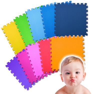 Imagem de Kit 14 Chapas Tatame Tapete Eva Infantil Fitness Ginastica varias cores