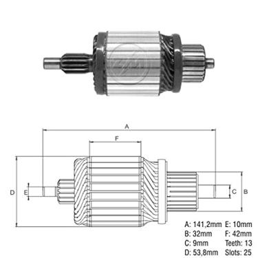 Imagem de Induzido S10 Volare L200 Triton Pajero 2.8 Master M106X43571 M106X43572 Md618958
