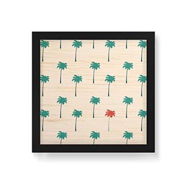 Imagem de Arte Maníacos Quadro Decorativo em Madeira Coqueiros Textura - 30x30cm (Moldura caixa em laca preta)