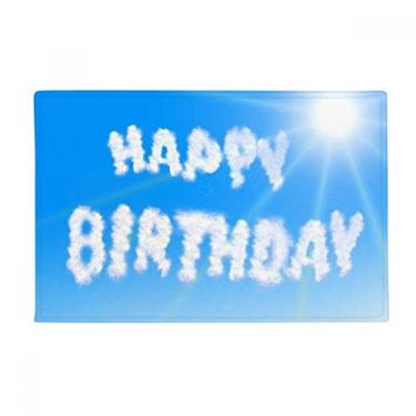 Imagem de DIYthinker Tapete para porta de banheiro Happy Birthday Blue Sky Clouds Tapete antiderrapante