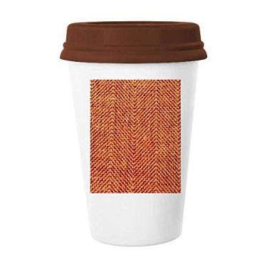 Imagem de Tecido de linho marrom abstrato caneca café copo cerâmica vidro bebendo cerâmica tampa