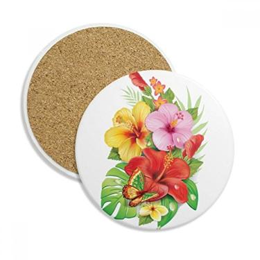 Imagem de Buquê de flores Borboleta Melhor Desejo Caneca Porta-copos Caneca Proteção de Mesa Pedra Absorvente