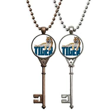 Imagem de OFFbb-USA Gatos Tigres Tigres Feroz Chaveiro Inglês Pingente Decoração de Casal