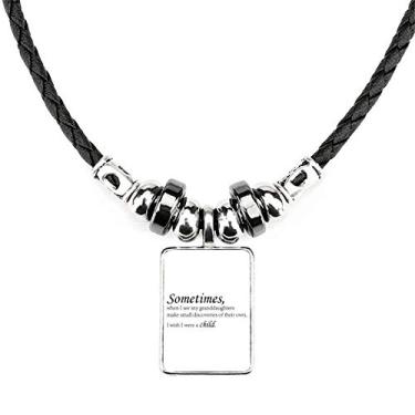 Imagem de DIYthinker Colar com citações entre o neto e o vovô joia torque pingente de corda de couro