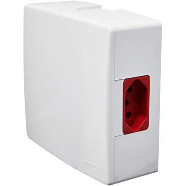 Imagem de Caixa de Sobrepor com Disjuntor Bipolar de 16 Amp e Tomada 2P+T 20 Amp, Alumbra, 8624, Vermelho
