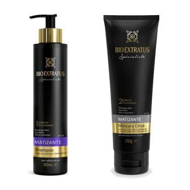 Imagem de Kit Matizante Shampoo E Máscara Cinza Bio Extratus Oficial