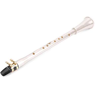 Imagem de Clarinete mini saxofone, clarinete sax compacto ABS durável e portátil, dourado para crianças, presente para iniciantes