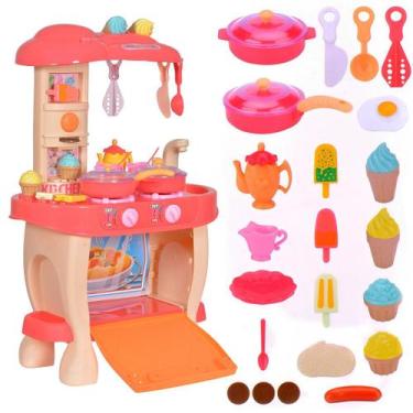 Imagem de Kit Big Cozinha Infantil Completa Brinquedo Fogão Criança Fogaozinho L