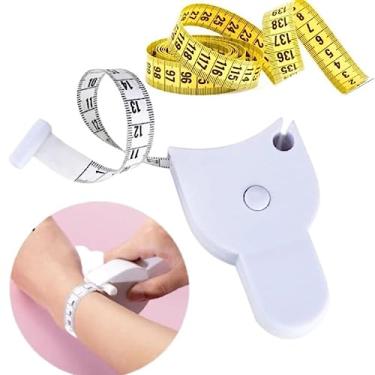 Imagem de Trena Fita Métrica Corporal Com Botão Trava Mais Fita Métrica 1,5m Plástico e Destrava e Slot Para Facilitar Marcação de Medida - TBS