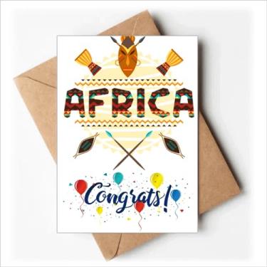 Imagem de DIYthinker Cartões de casamento com texto extravagante de totem africano, parabéns, envelopes de saudação