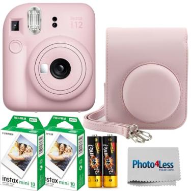 Imagem de Câmera instantânea Fujifilm Instax Mini 12, rosa-florido, 2 pacotes com 20 impressões de filme instantâneo Fujifilm Instax Mini, capa protetora, combo de presente