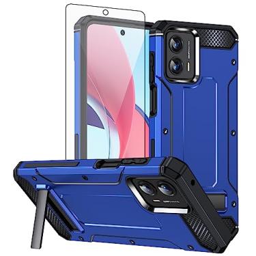 Imagem de Asuwish Capa de celular para Motorola Moto G 5G 2023 com protetor de tela de vidro temperado e suporte robusto e fino suporte híbrido de grau militar, acessórios para celular G5G G5 feminino masculino