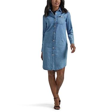 Imagem de Lee Vestido jeans feminino lendário de manga comprida, Ligue para mim Lee, M