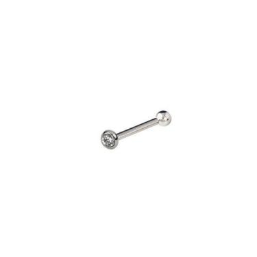 Imagem de Mini Piercing Em Ouro Branco 18K Com Zircônia 8mm - Eu Curto Acessório