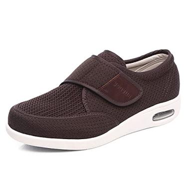 Imagem de Chinelos para diabéticos de verão primavera, sapatos masculinos e femininos para caminhar com os pés inchados, sapatos de edema ajustáveis (Color : Brown, Size : 49 EU)
