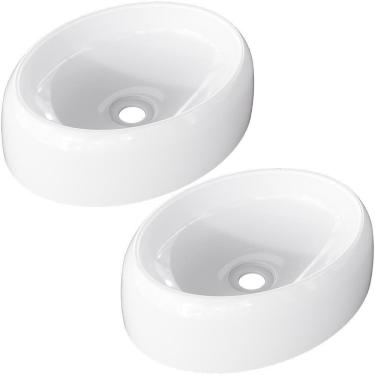 Imagem de Kit 02 Cubas De Apoio Banheiro Lavabo C01 O39 Branco