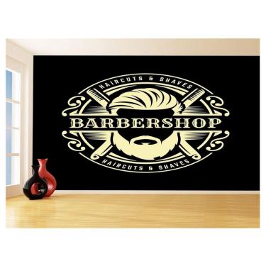 Imagem de Papel De Parede 3D Barbearia Barber Shop Logo 3,5M Brb28