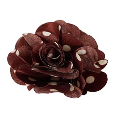 Imagem de Vittorio Vico Broche de lapela de flor formal de bolinhas masculino: alfinetes de acessórios de terno de flor para terno ou smoking, 2.5" (6.36CM), Poliéster, Não aplicável