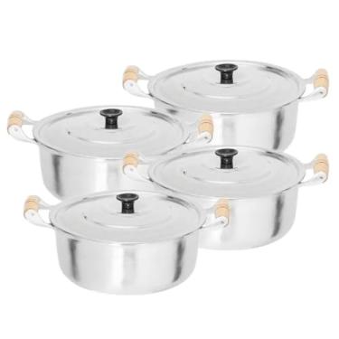 Imagem de Jogo 4 Panelas Alumínio Batido Polido 22-24 - 26-28cm