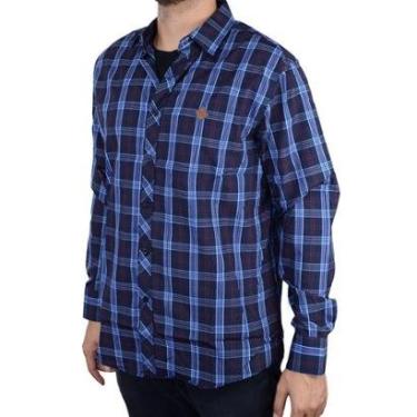 Imagem de Camisa Masculina Red Nose ML Xadrez Azul - 9570061-Masculino