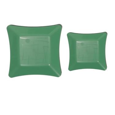 Imagem de Kit 20 Pratos Para Bolo Sobremesa + 20 Pratos Para Churrasco Refeição Chá Revelação Chá De Bebê Candy Color (VERDE BEBÊ)