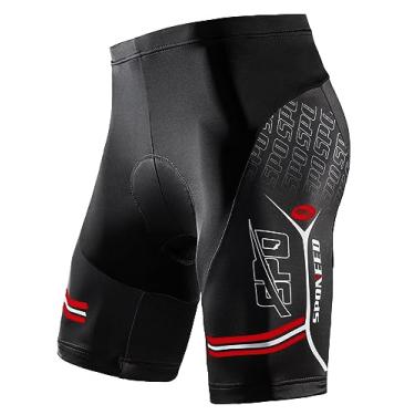 Imagem de Shorts de ciclismo masculino acolchoado com gel e calça de ciclismo da Sponeed, Red Multi, XX-Large